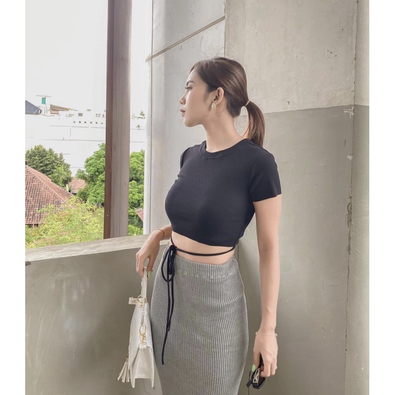 Baju Wanita crop top tali silang / crop top korea atasan crop top tali