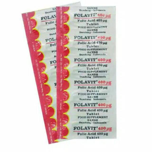 Folavit asam folat vitamin hamil promil 400 microgram 1 strip