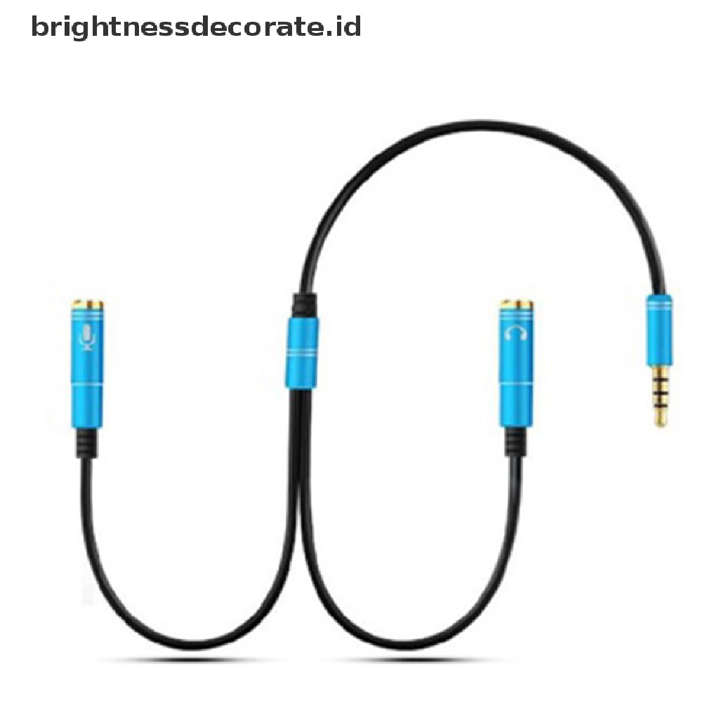 (birth) Adaptor splitter jack audio 3.5 mm + mic Untuk headphone