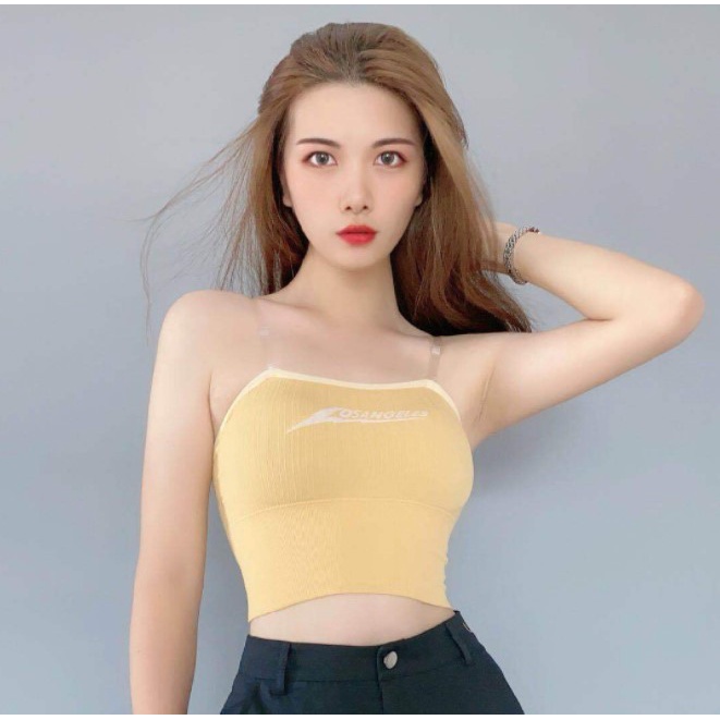 Tanktop 17 tank top atasan crop top strap transparan singlet camisol dengan cup bra pakaian dalam wanita-4