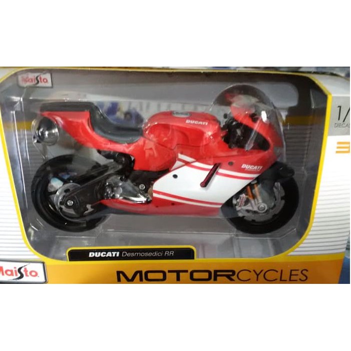 Ducati Desmosedici RR Red with White Stripping Skala 1:12 Maisto