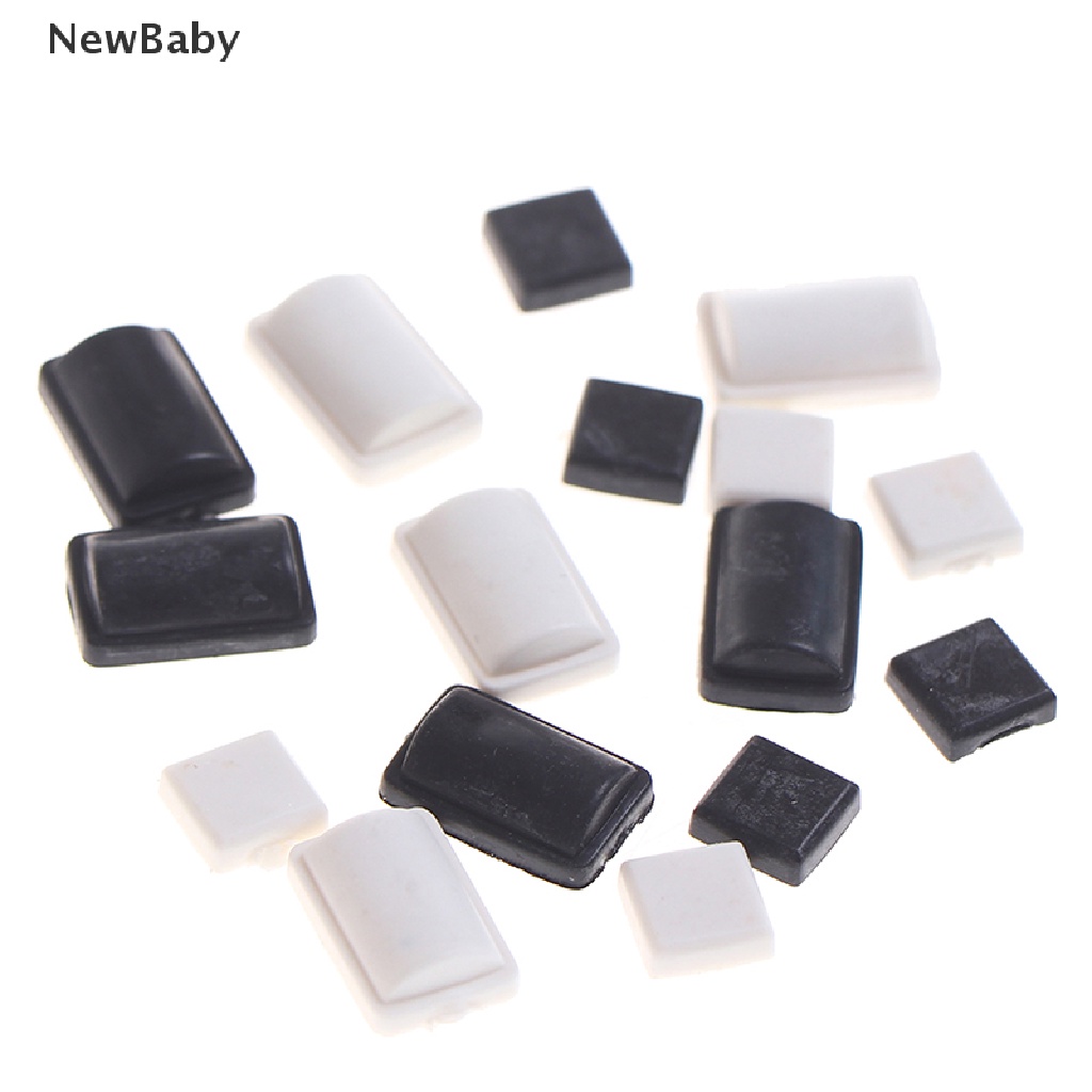 Newbaby 8pcs / set Cover Sekrup Kaki Bahan Karet Silikon Warna Hitam / Putih Untuk Konsol WII