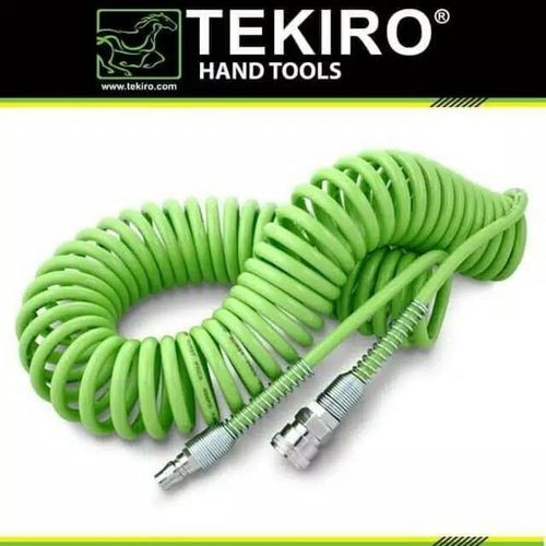 TEKIRO Selang Recoil 6M / Selang Angin Kompresor Spiral / Recoil Hose 5 X 8 Mm 6M 6 Meter Hijau