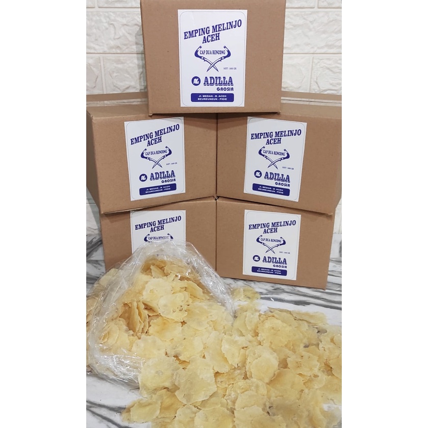 

Emping Aceh Super Tipis Adilla 500gr Kemasan Dus Karton