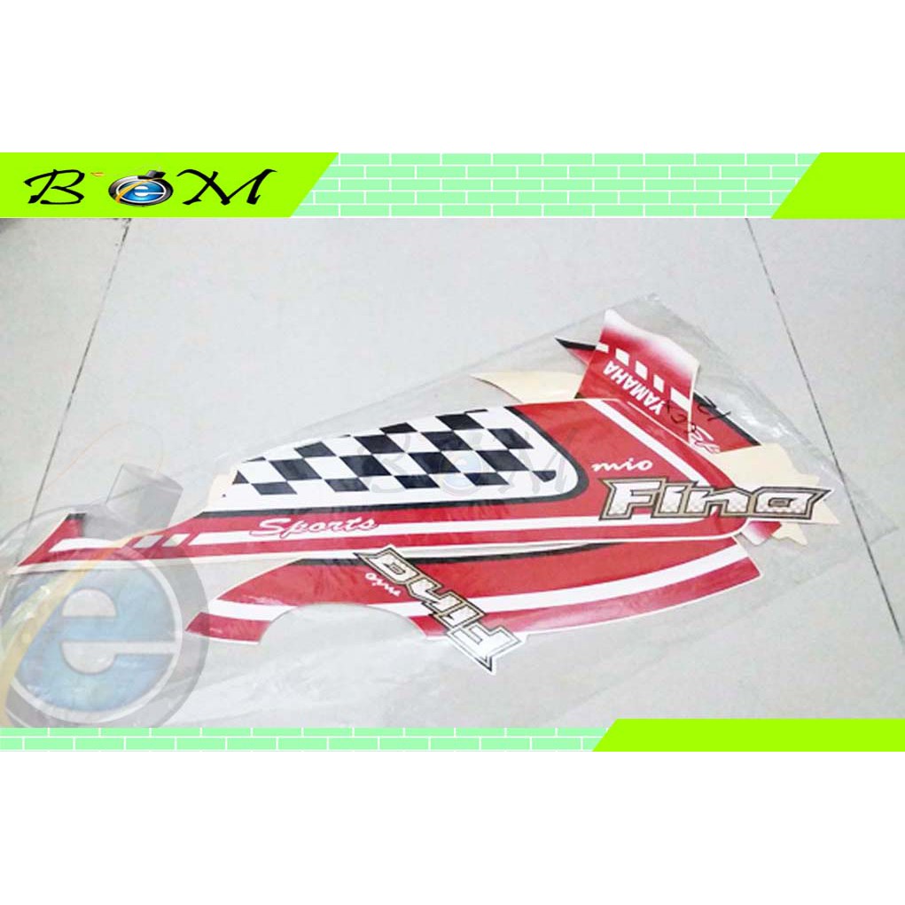 Striping Stiker Sticker yamaha mio fino sporty sports 2012 putih merah