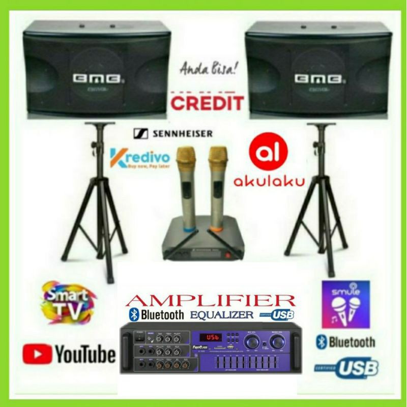 Paket Karaoke BMB 10 Inch system Bluetooth - Usb - Bisa Karaoke Di Smart Tv Youtube  - Original