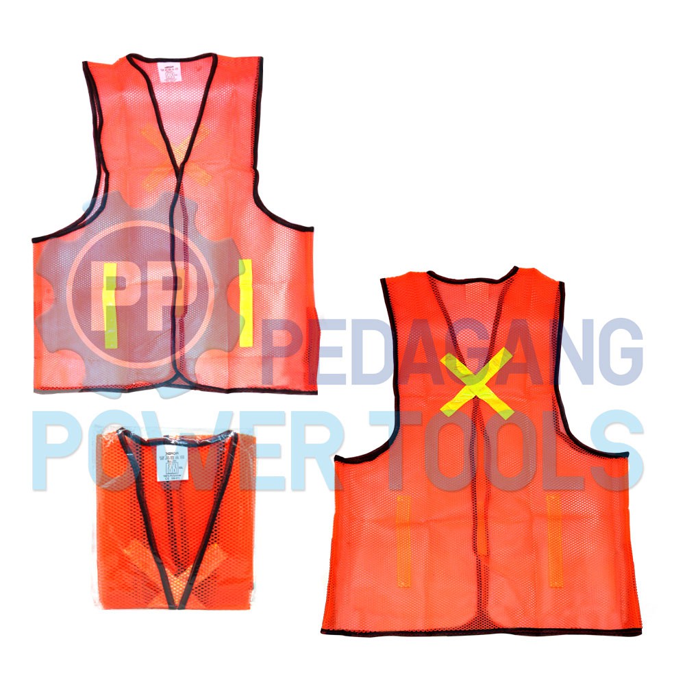 XENON ROMPI JARING ORANGE KERJA PROYEK SAFETY VEST SCOTLITE POLYESTER