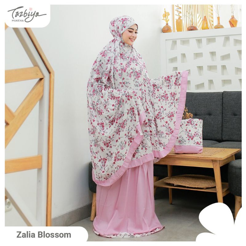 Mukena Tazbiya Zalia List Series Allsize Jumbo Katun Rayon Motif