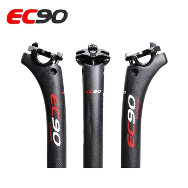 Seatpost Tiang Dudukan Jok Saddle Sepeda Full Carbon 400 x 31.6 MM EC90 Black Hitam Road Bike Mtb tiang sadel sepeda bahan carbon