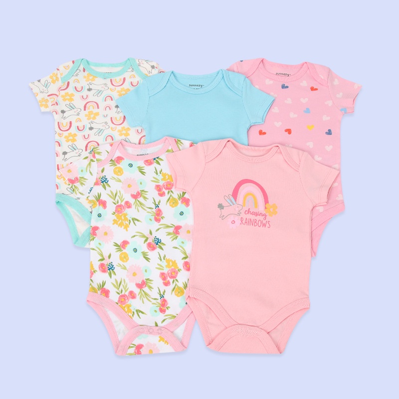 Jumper Pendek 5 in 1 Bayi Newborn Perempuan Laki Laki / Jamsuit Romper Baju Bayi Baru Lahir Impor