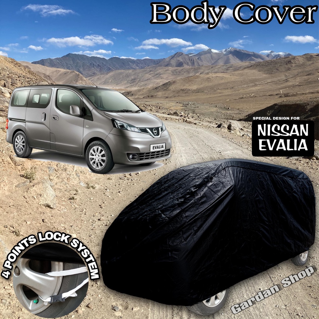 Sarung Mobil NISSAN EVALIA Hitam POLOS Body Cover Nissan Evalia Full Black