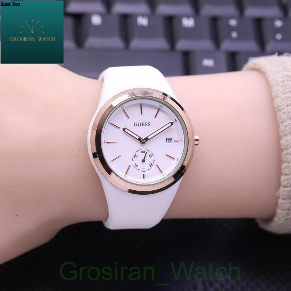 Jam Tangan Wanita FAshion Rubber Guess Detik Bawah OFF Hiasan GUS-28 [G_W]