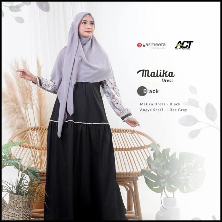 Diskon 10% Yasmeera Malika Dress Gamis Toyobo Mix Katun Jepang - S/M
