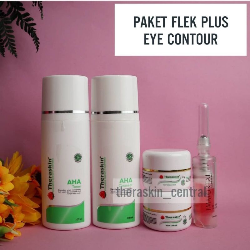 theraskin Original paket flek glow + serum mata panda theraskin