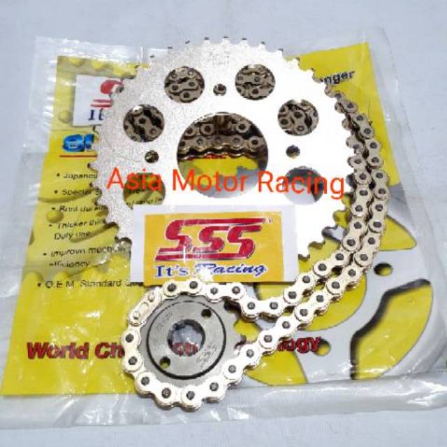 Gir Set Gear Sss Set 415 Rantai Gold Emas. Kawasaki Ninja 150R - Ninja RR 2Tak / Ninja R