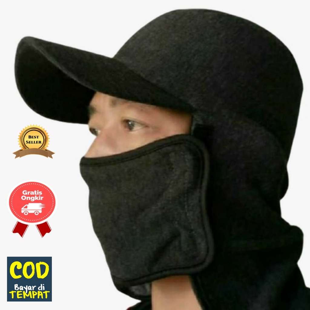TOPI JEPANG MASKER SAMPING ORIGINAL IMPORT - BAHAN BERKUALITAS BISA UNTUK MANCING BERTANI BANGUNAN /