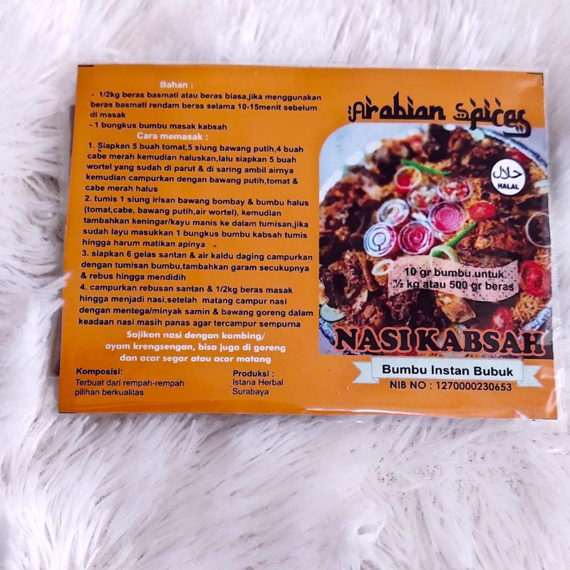 

Nasi Kabsah / Bumbu instan bubuk nasi Kabsah / Bumbu instan Kabsah / bumbu masak nasi Kabsah / bubuk instan Kabsah