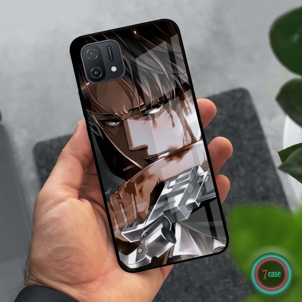 Case Kilau Oppo A16e A16k | Casing Hp Glossy | Pelindung Hp | Motif Anime Levi