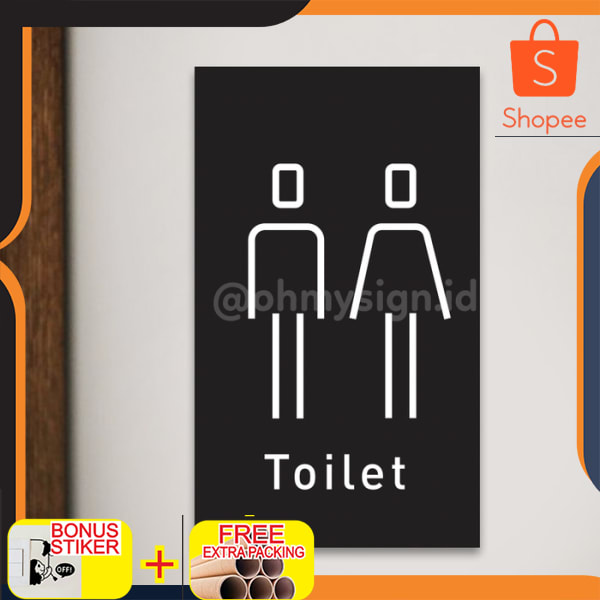 Jual Toilet Sign Acrylic Sign Toilet Printed Keren Shopee Indonesia