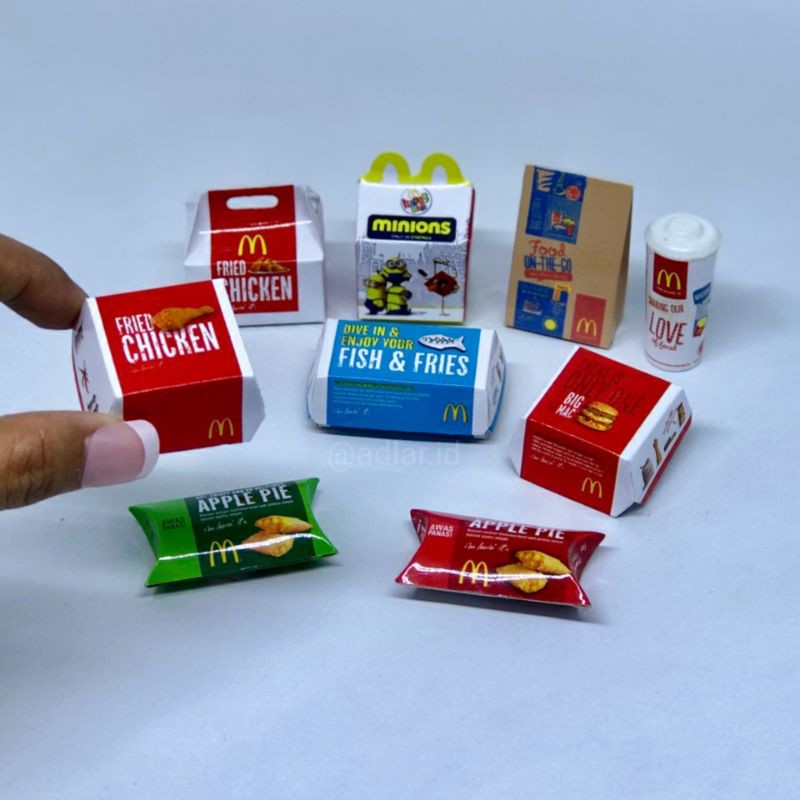 PAKET HEMAT / PAHE MINIATUR MAGNET TEMPELAN KULKAS JAJANAN CEMILAN KHAS INDONESIA DAN MCD