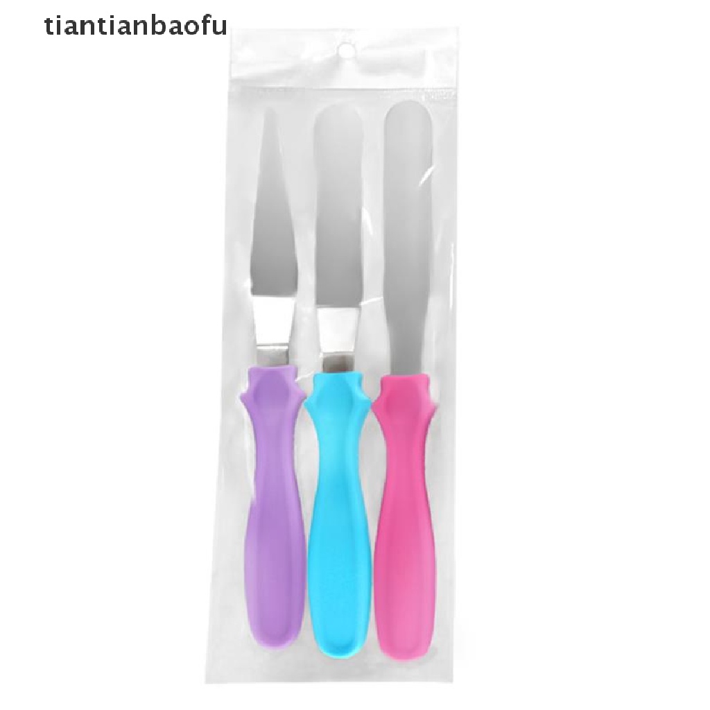 3 Pcs Spatula Kecil Bahan Stainless Steel Untuk Kue