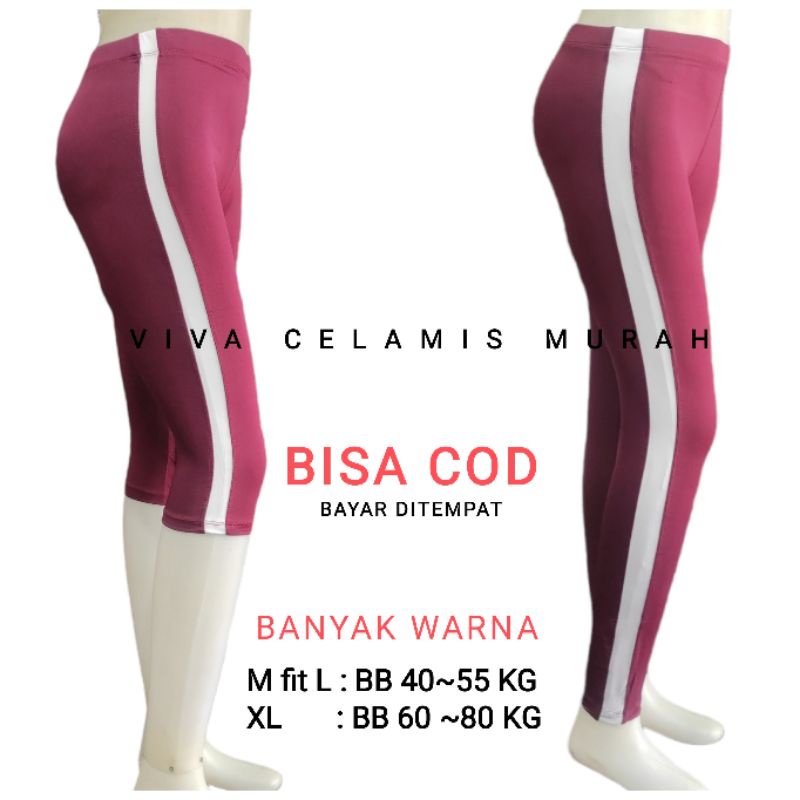 Legging LIS 1 - Legging Kekinian Style Jepang Korea - Legging Pendek dan Panjang - Spandex Premium Tebal Elastis Nyaman Dipakai