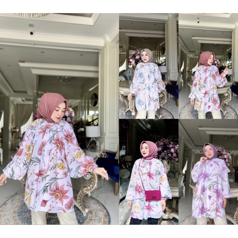 Tunik Wapres motif Bunga Original by Shellasaukia ❤️ #shellasaukia #shellasaukiashop