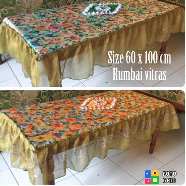 TAPLAK MEJA KOTAK/TAPLAK MEJA KOTAK MURAH/TAPLAK MEJA TAMU RUMBAI SATIN "CIV.11Ma22ᴰ"