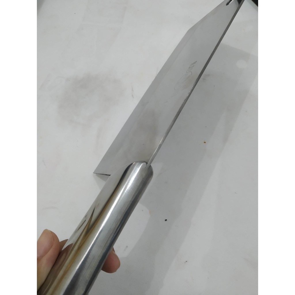 Pisau dapur daging lebar gagang metal 7.5in 7.5 in inch dramashop