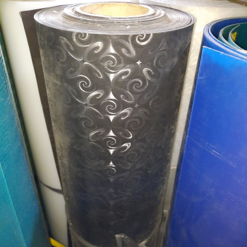 fiber plastik plat penutup pagar tebal 0,7mm lebar tinggi 1meter batik brown coklat