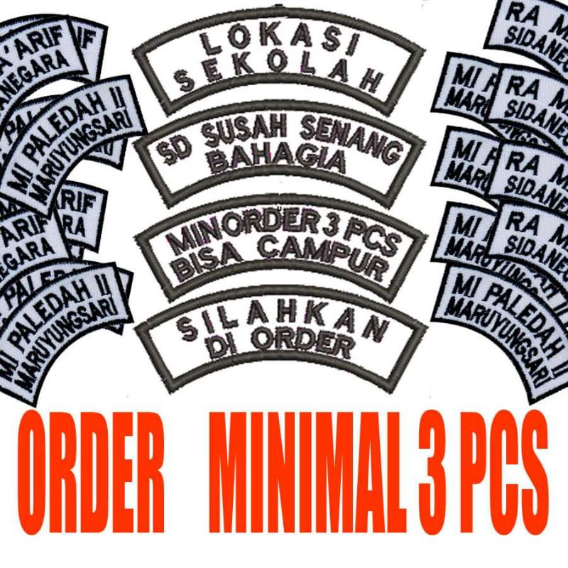 BORDIR LOKASI SEKOLAH.emblem sekolah.BORDIR ALOKASI.emblem nama.BORDIR NAMA.bordir nama EMBLEM SEKOL