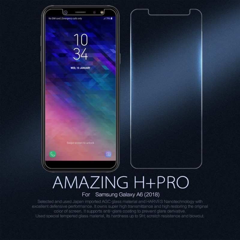 nillkin tempered glass samsung a6 & a6 plus