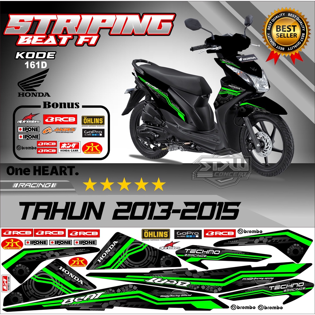 Striping Beat 2013-2015  Stiker Lis Motor Beat Variasi kode 161