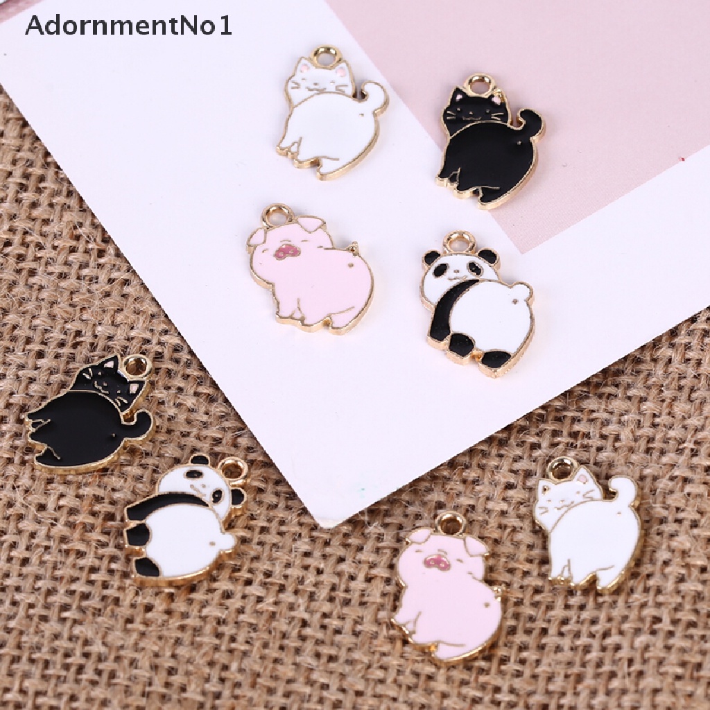 (AdornmentNo1) 10pcs / Lot Liontin Bahan Alloy Desain Babi / Kucing / Panda Menarik Untuk Perhiasan DIY