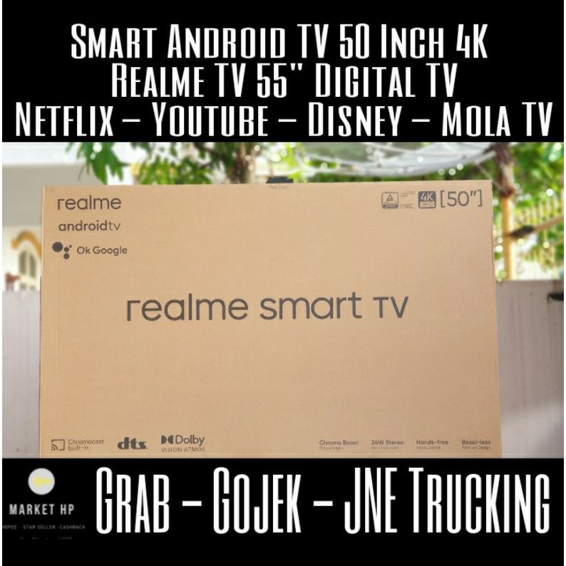 Smart Android TV Realme TV 50 inch 4K Android 10 New Garansi Resmi (MEDAN/LUAR KOTA)