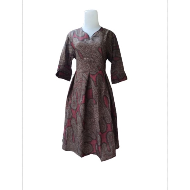 dress Andin batik jenis kain thaisilk super..