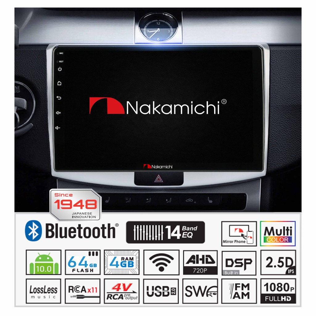 Nakamichi Legend 10 Android Headunit 10 inch built in DSP Processor Audio