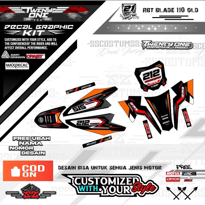 rbt blade old 110 0722 decal ⭐JUPITER VEGA NEW motor trail REVO full body dekal
bebek std rbt gtx tr
