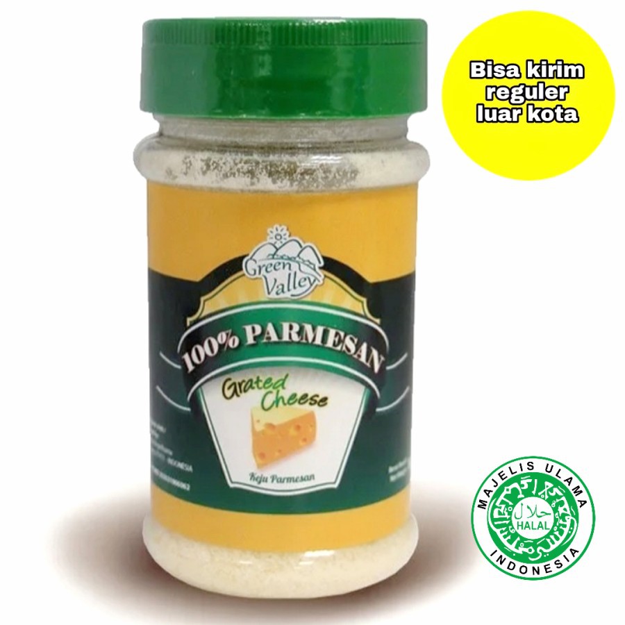 

KEJU PARMESAN BUBUK GREEN VALLEY 80gr / GRATED CHEESE