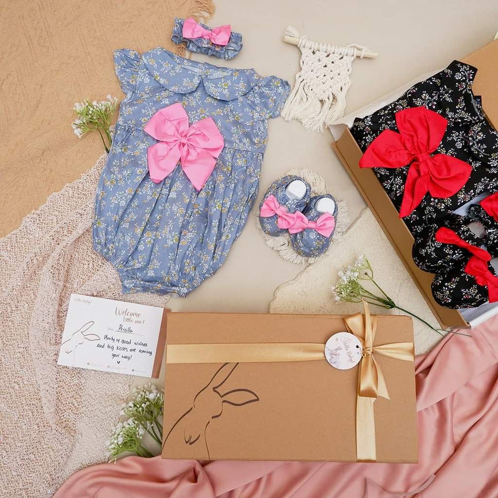 LIO035 Girls Baby Hampers 0-12 months/ Hampers bayi newborn/ Kado bayi/ baby girl gift set-Lindsey Blue