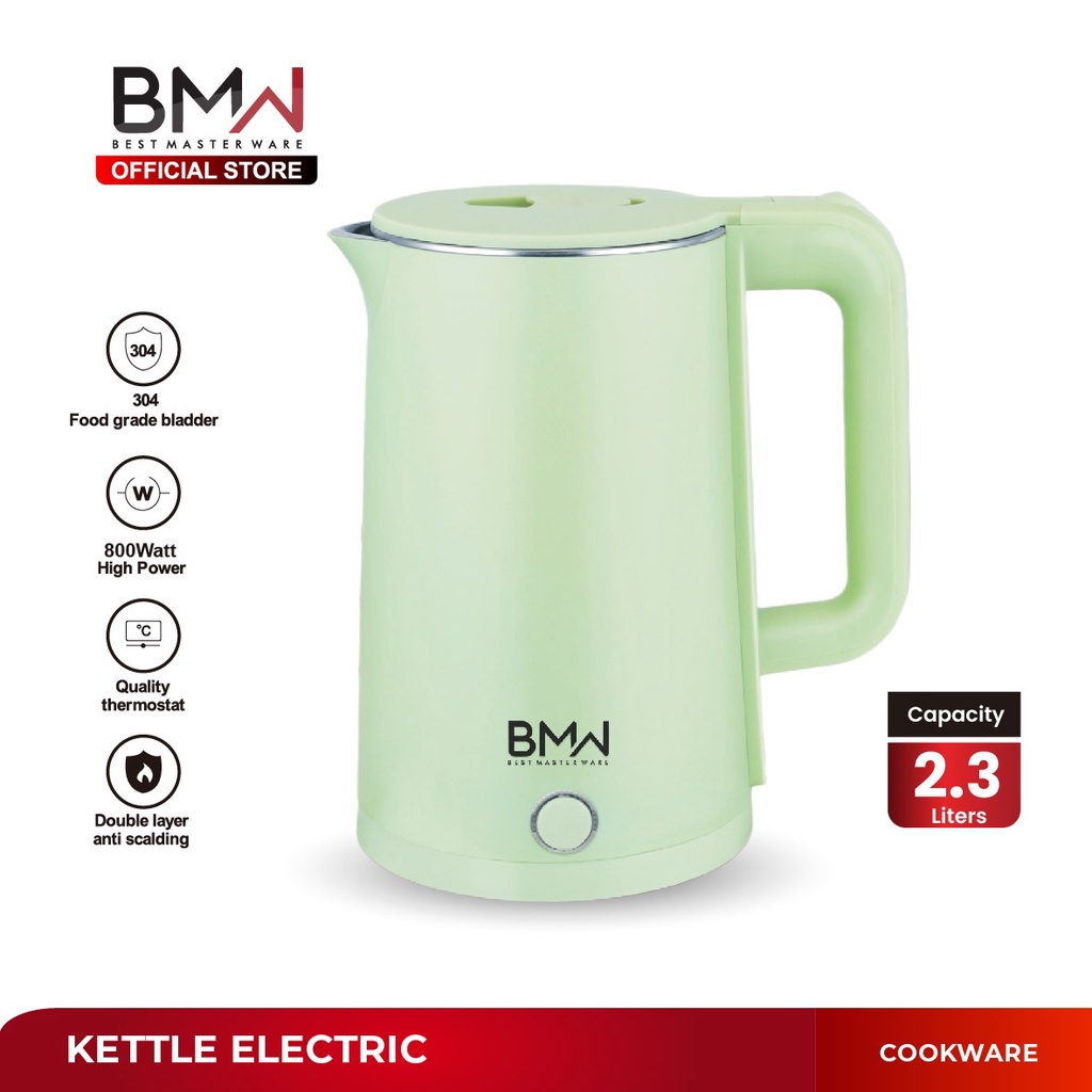 BMW Kitchen Ware - Teko Listrik Electric Kettle Boiling Water  Stainless Steel Pemanas Air Tempat Ma