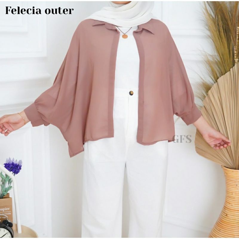 baju blouse terbaru baju kemeja outer terpopuler felicia outer 2022 outer kekinian