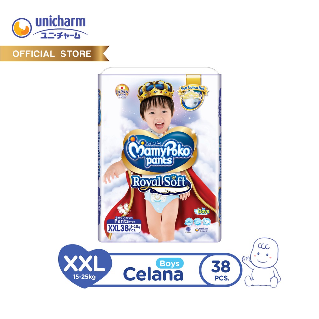 MamyPoko Pants Royal Soft - XXL 38 - Boys - Popok Celana