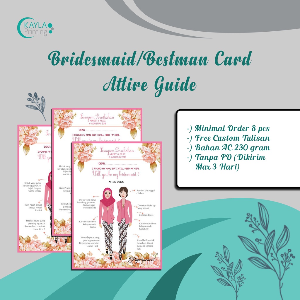 

Bridesmaid Card