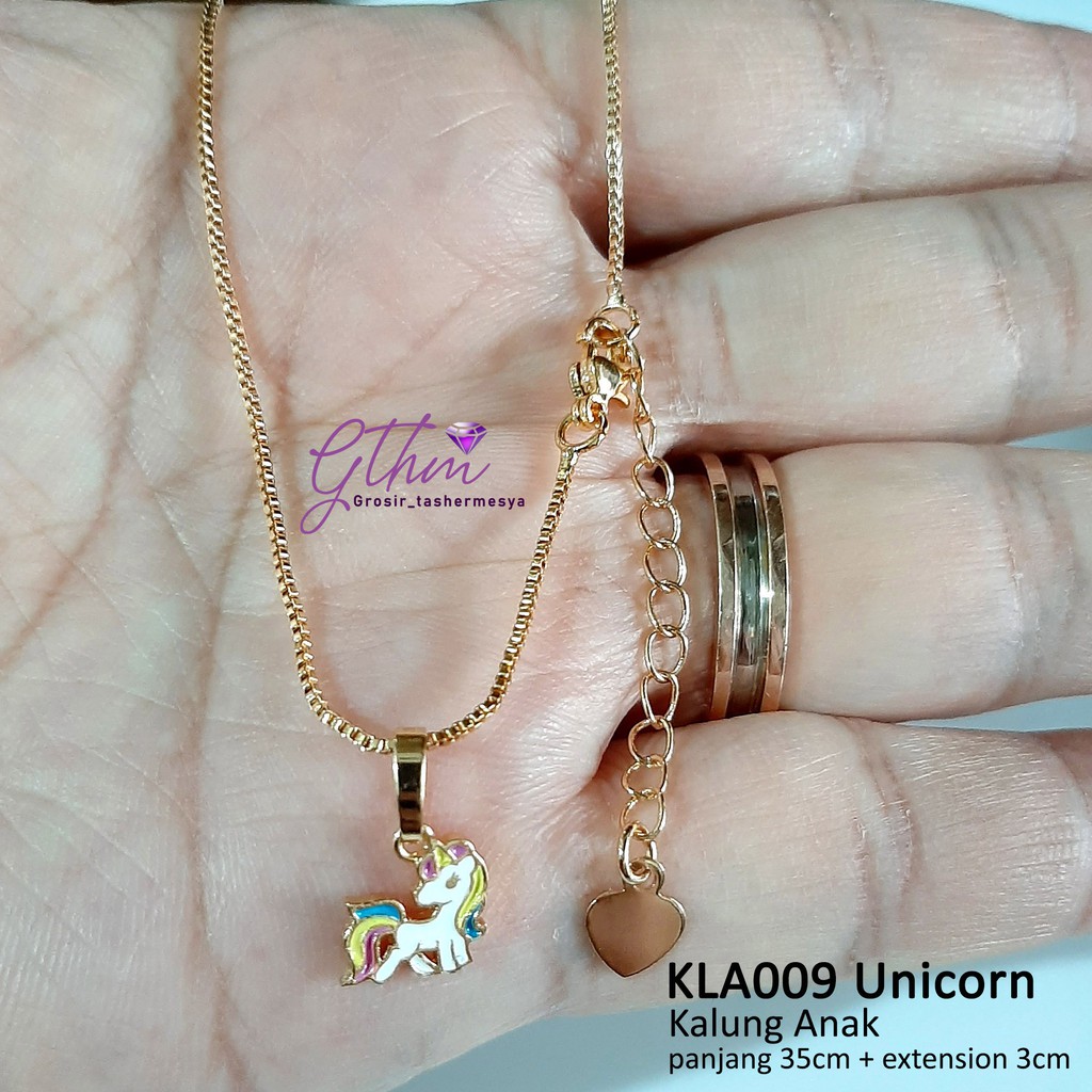 xuping gthm kalung anak mewah imut lucu perhiasan imitasi pengganti emas asli lapis emas 18k unicorn