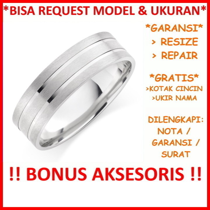 Gratis Tulis Ukir Nama Bisa Pesan Model Garansi Silver Asli Cincin Kawin Perak Tunangan Nikah Id398