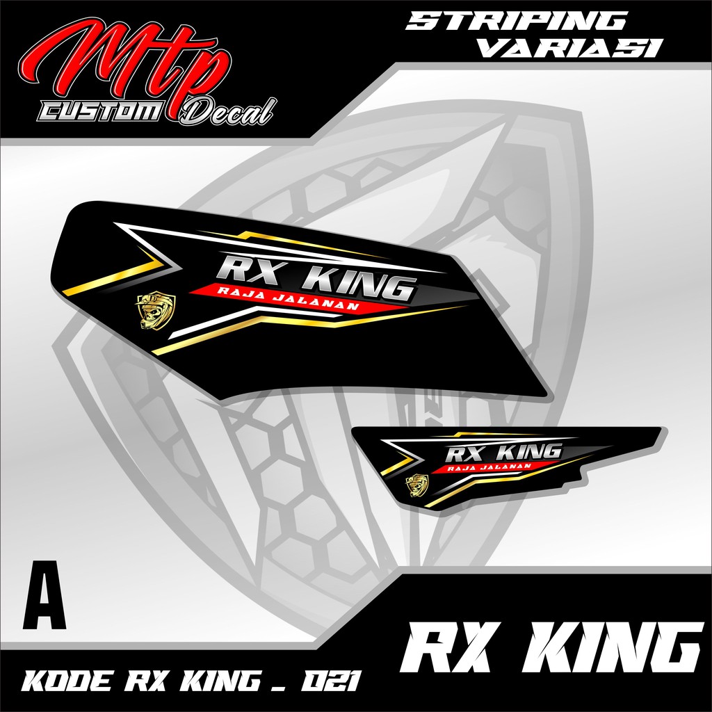Sticker Striping - Stiker Variasi list motor RX KING - 021 motif racing GOLD