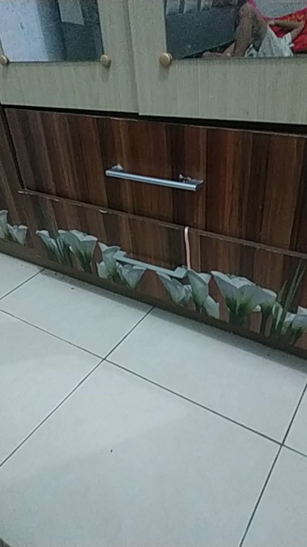 Tarikan Handle Laci Plastik 007-192mm Model Bulat Warna Silver