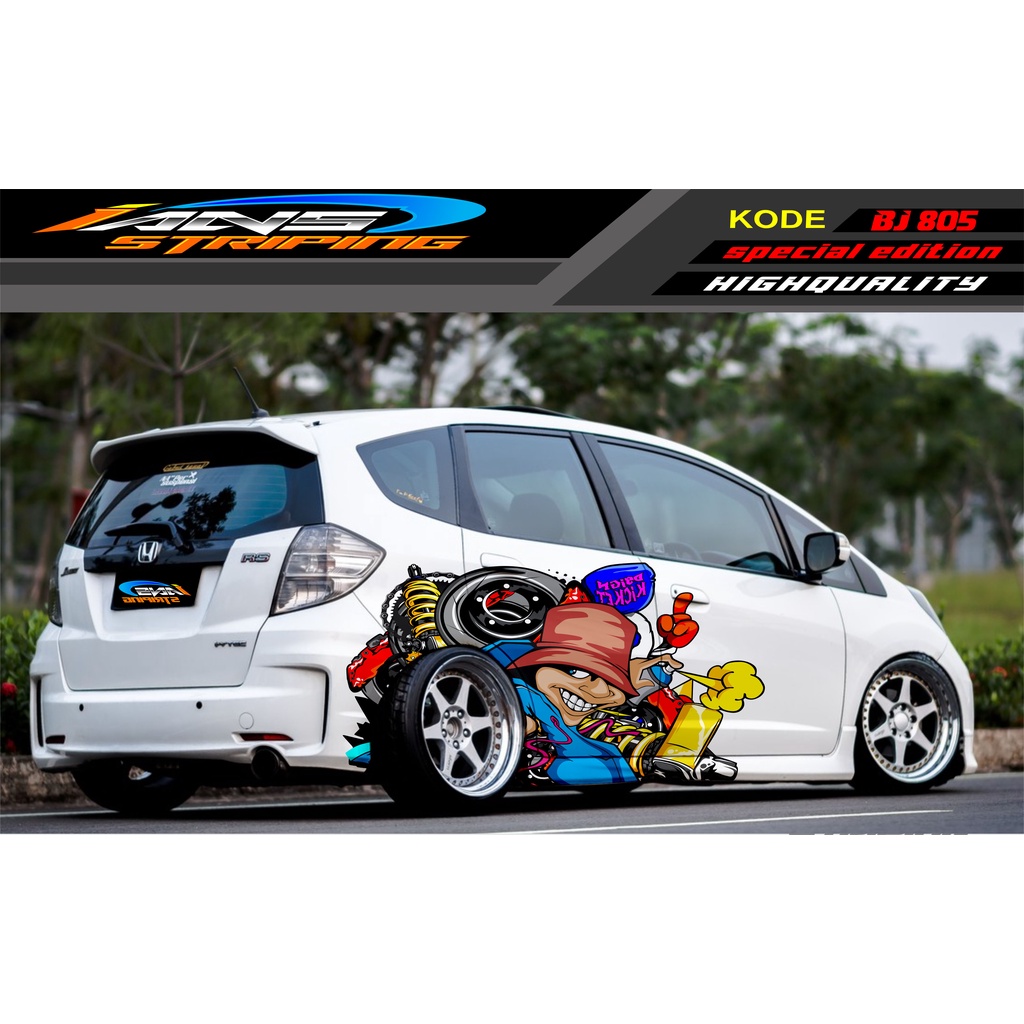 STIKER VARIASI MOBIL HONDA BRIO / JAZZ RS / MOBILIO / AGYA / YARIS / ATOS / STICKER MOBIL