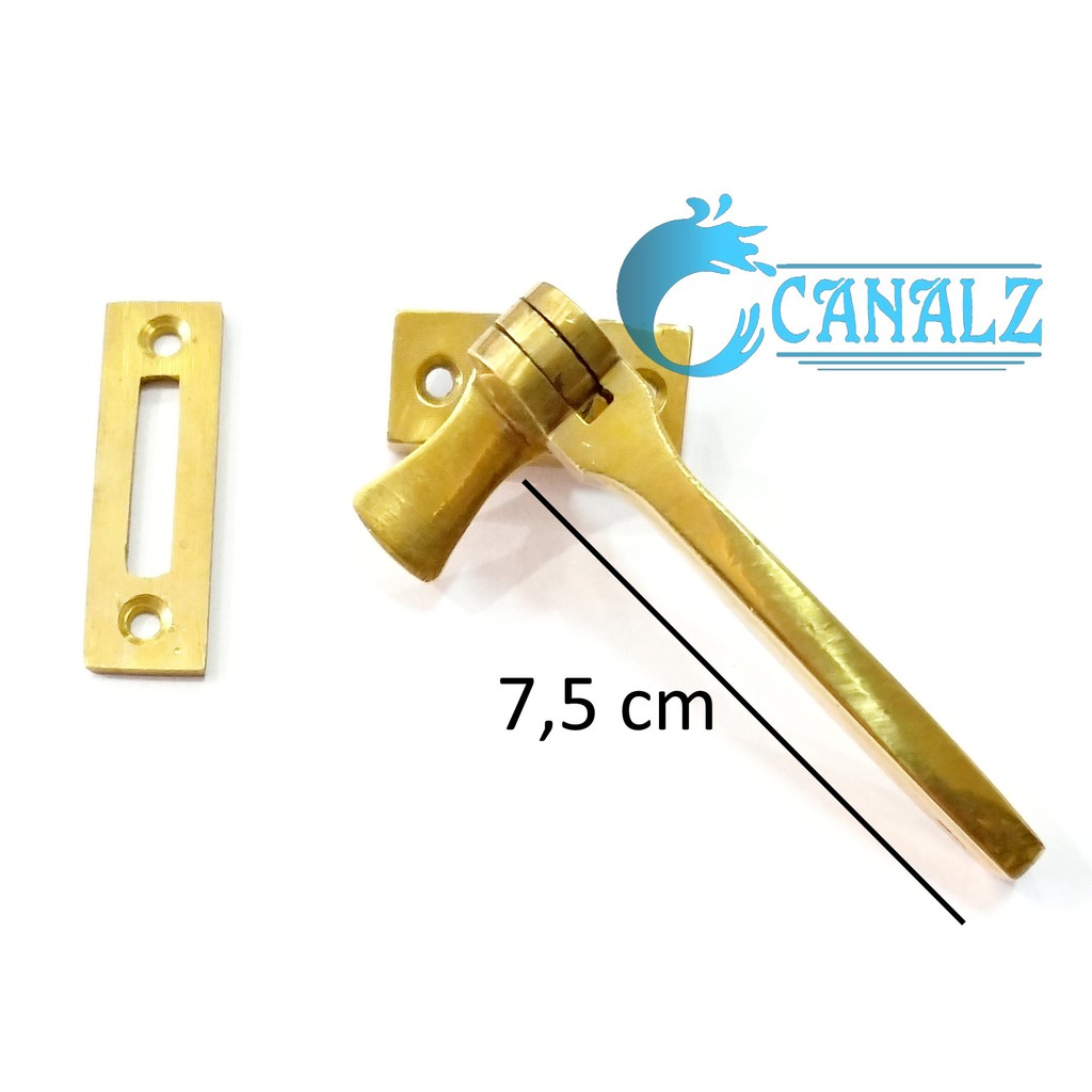 Rambuncis Kuningan Asli - Handle Jendela - Kunci Grendel Slot Tarikan